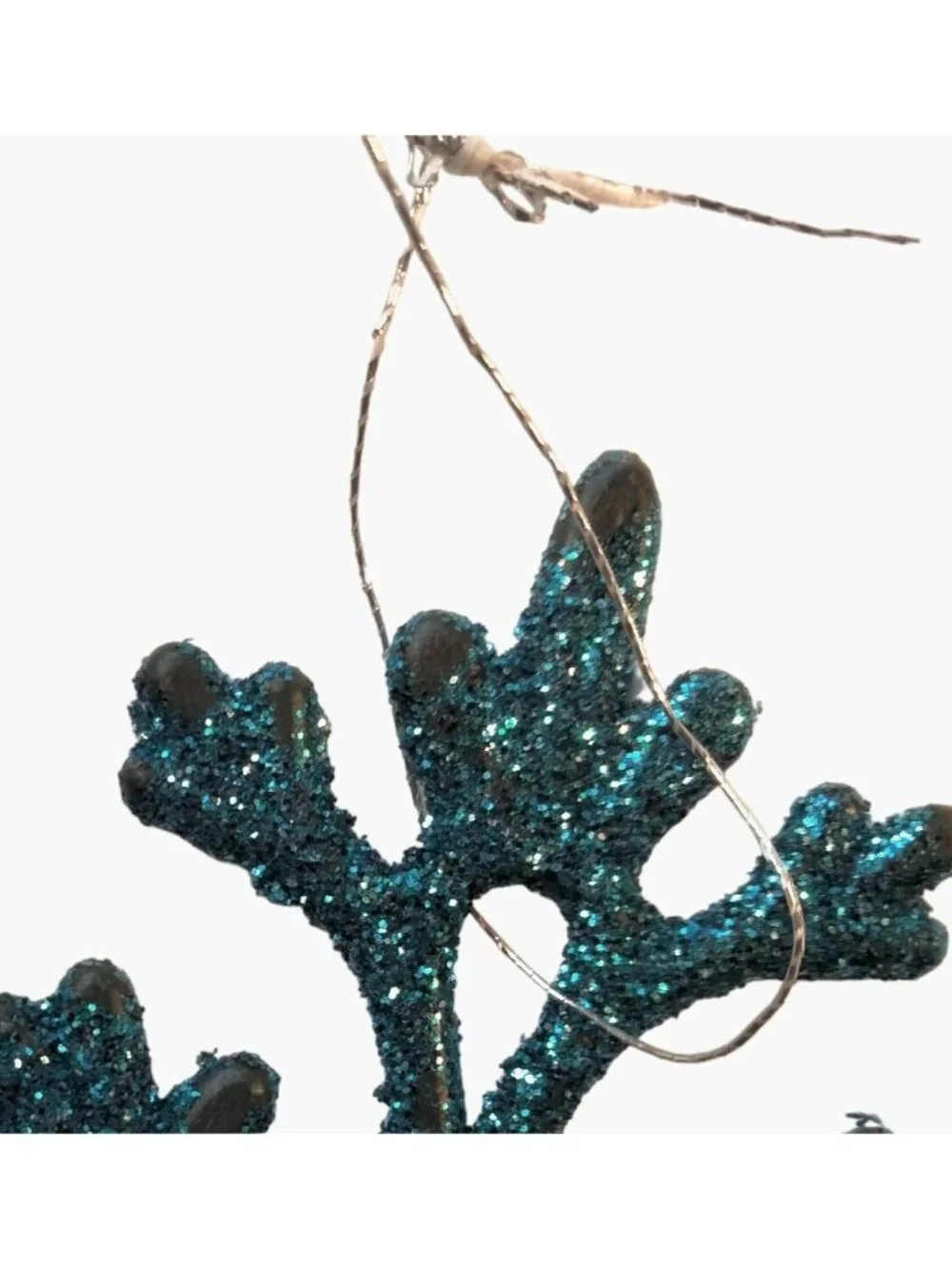 Holiday Time Blue Glitter Snowflake Christmas Ornament Winter Crafting 5 x 5 Inc